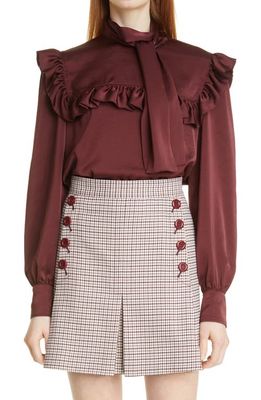 See by Chloé Tie Neck Long Sleeve Top in Obscure Purple