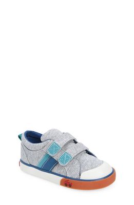 See Kai Run Kids' Russell Sneaker in Gray Jersey/Blue 