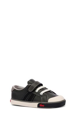 See Kai Run Lucci Sneaker in Black Leather/Gray