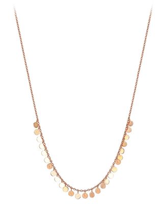 Seed Dangling Circle Necklace in 14K Rose Gold