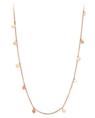 Seed Scattered Dangling Circle Necklace in 14K Rose Gold