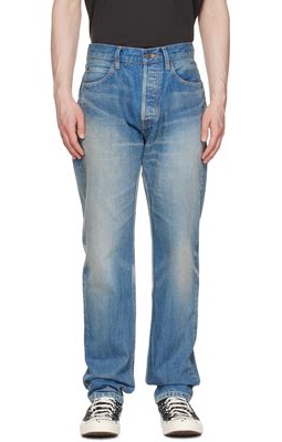 SEEKINGS Blue Baggy Jeans