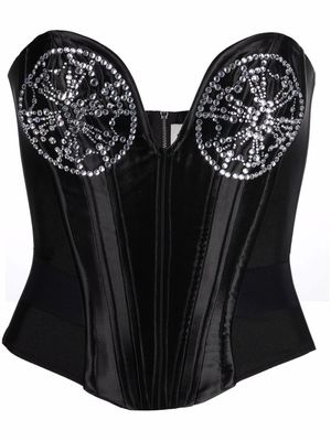Seen Users crystal-embellished corset top - Black