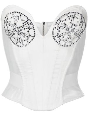 Seen Users crystal-embellished corset top - White