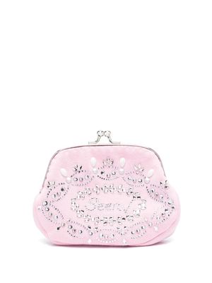 Seen Users crystal-embellished cotton mini bag - Pink