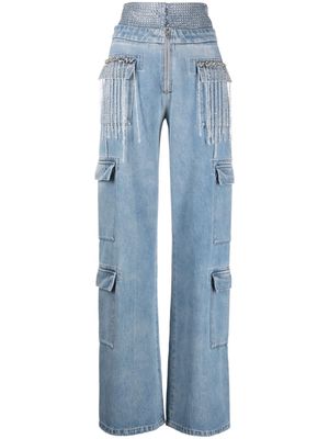 Seen Users crystal-embellished straight-leg jeans - Blue