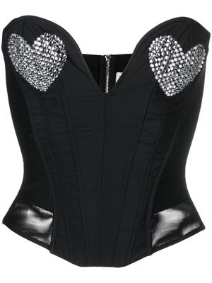 Seen Users heart-motif corset top - Black