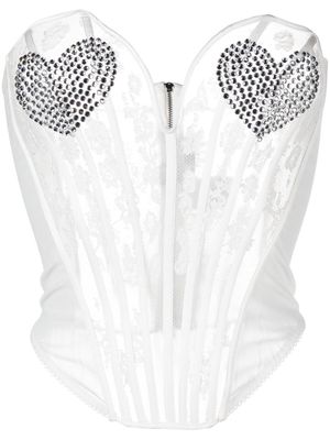 Seen Users heart-motif corset top - White