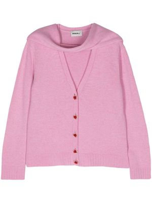 Seen Users Nostalgia hooded cardigan - Pink
