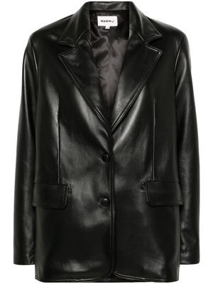 Seen Users notch-lapels leather blazer - Black