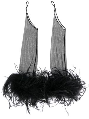 Seen Users Plume tulle gloves - Black