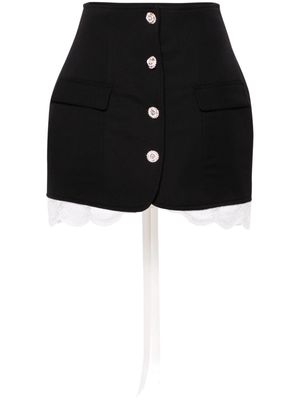 Seen Users Victorian Balloon wool miniskirt - Black