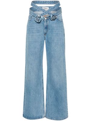 Seen Users Wrapped In Roses wide-leg jeans - Blue