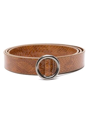 Séfr Circle snakeskin-effect belt - Brown