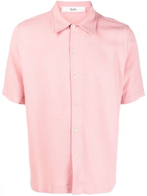 Séfr crepe-texture short-sleeve shirt - Pink