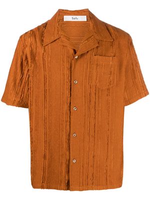 Séfr Dalian striped textured-finish shirt - Orange