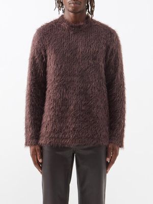 Séfr - Harry Brushed Knitted Sweater - Mens - Purple
