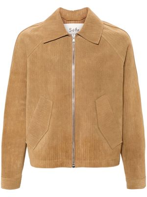 Séfr Kimo braided-nubuck jacket - Neutrals