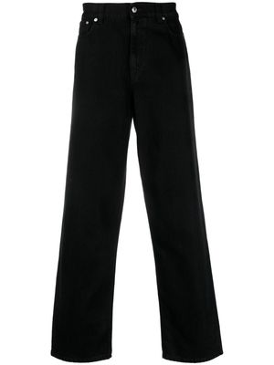 Séfr logo-patch cotton straight-leg jeans - Black