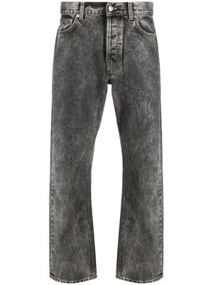 Séfr logo-patch mid-rise straight-leg jeans - Grey