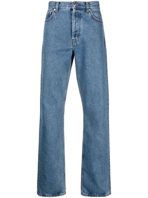 Séfr logo-patch straight-leg jeans - Blue