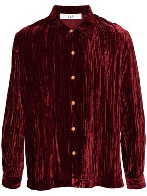 Séfr Lou pleated velvet shirt - Red