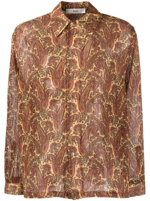 Séfr paisley-print wool shirt - Brown