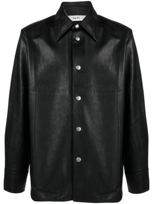 Séfr Rainier faux-leather shirt - Black