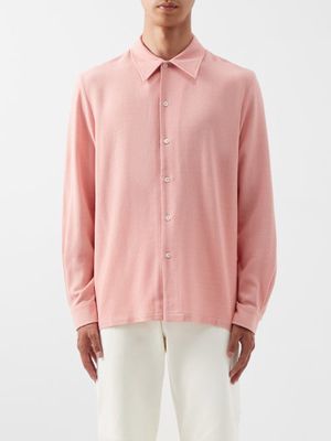 Séfr - Rampoua Pleated-back Crepe Shirt - Mens - Pink