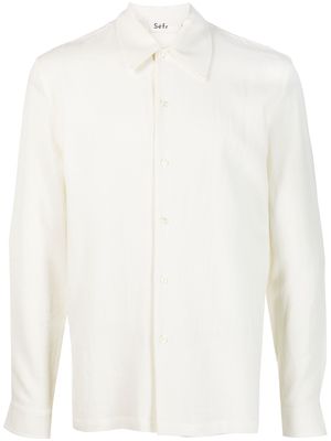 Séfr Rampoua pleated-rear long-sleeve shirt - White