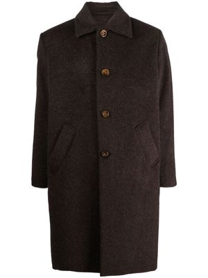 Séfr single-breasted wool-blend mid coat - Brown