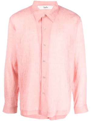 Séfr textured cotton-blend shirt - Pink