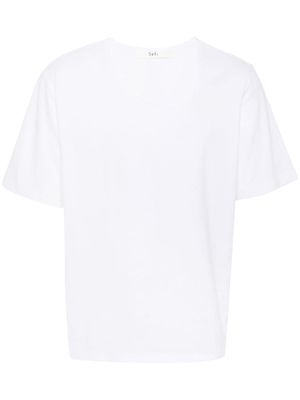 Séfr Uneven cotton T-shirt - White