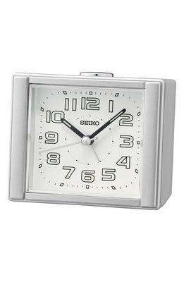 Seiko Aoki Square Alarm Clock in Silver