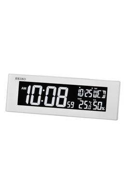 Seiko Color Changing Everything LED Clock in White