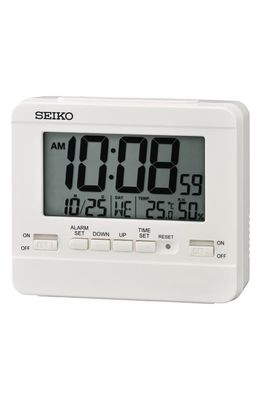 Seiko Everything Digital Alarm Clock in White