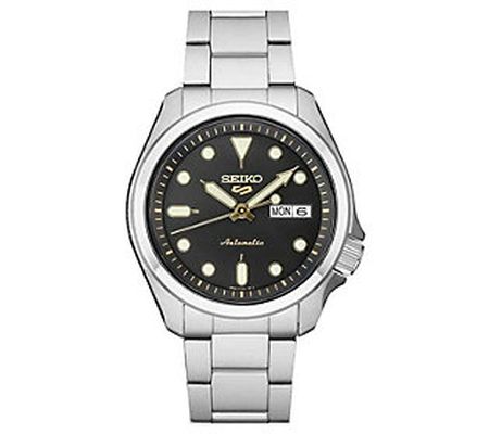 Seiko Men's Automatic Stainless Steel Black Dia l Watch