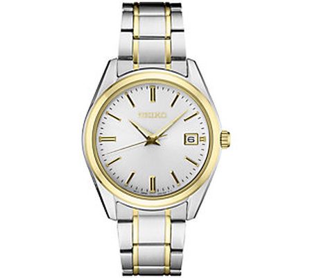 Seiko Men's Essentials Two-Tone Stainless Wh it e Dial Watch