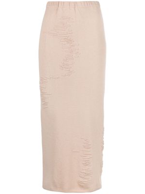 Selasi Muscle knitted midi skirt - Neutrals