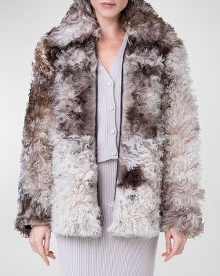 Selda Longhair Spotted Sheep Shearling Reversible Jacket