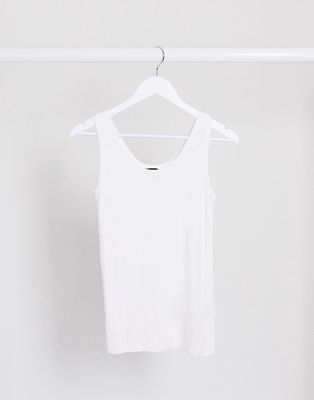 Selected Femme tank top with scoop neck in white