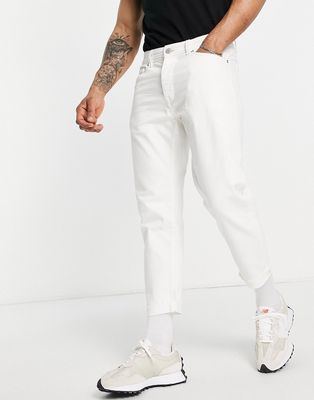 Selected Homme Aldo jeans in relaxed crop in white