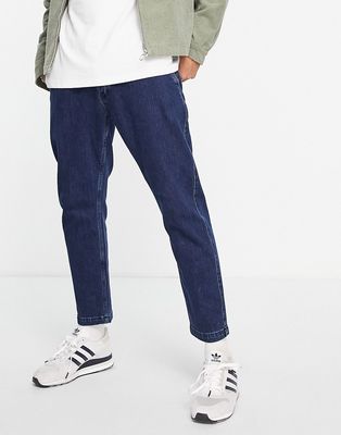 Selected Homme Chris jeans relaxed crop fit with cotton in dark blue - MBLUE
