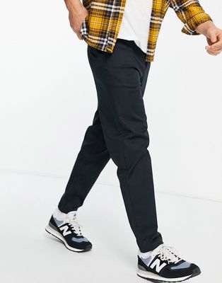 Selected Homme cotton blend chinos in slim tapered fit in black