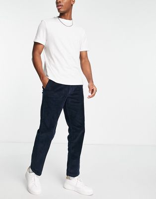 Selected Homme cotton cord trousers in straight fit navy - NAVY