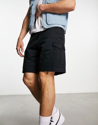 Selected Homme cotton mix cargo short in black