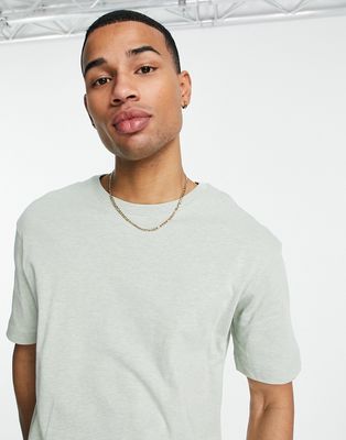 Selected Homme cotton oversized heavy weight t-shirt in mint - LGREEN