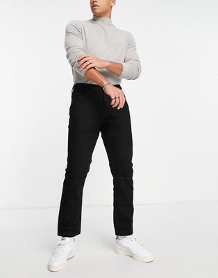 Selected Homme cotton relaxed jeans in washed black - BLACK