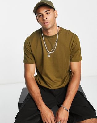 Selected Homme cotton t-shirt in khaki - KHAKI-Green