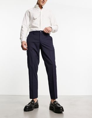 Selected Homme cropped smart pants in navy